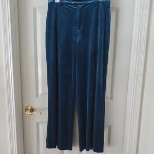 bebe Velour Blue Opal High Waist Dress Pants Size M